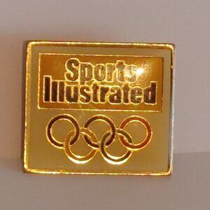 Vintage Olympic Games PIN Sports Illustrated Magazine Sponsor Pin Gold Tone